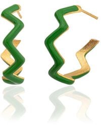 Milou Jewelry - Zig Zag Hoop Earrings - Lyst