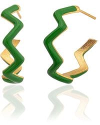 Milou Jewelry - Zig Zag Hoop Earrings - Lyst