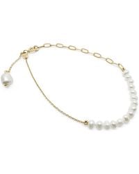 Clemence Wren - Adjustable Slider Freshwater Pearl Bracelet - Lyst