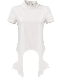 Julia Allert - Sculpted Hemline Short Sleeve Blouse - Lyst