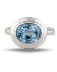 Dainty London - Oval-Cut Sky Topaz Gemstone Ring - Lyst
