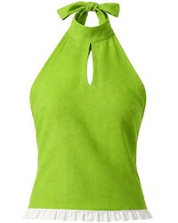 Imaura - Btw Linen Halter Top - Lyst