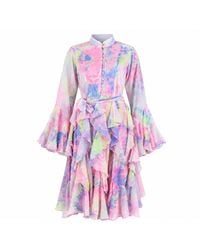 Freak Vault - Aurora Ruffle Midi Dress - Lyst