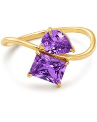Belinda Jewelz - Amethyst Toi Et Moi Birthstone Ring - Lyst