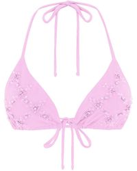 Oceanus - Rose Luxe Self-Tie Bikini Top - Lyst