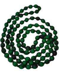 Silk and Bears - Emerald Silk Bead Necklace – Hand-Wrapped & Knotted - Lyst