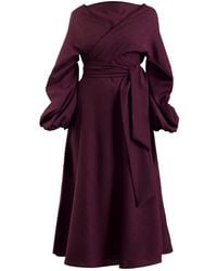 Meem Label - Crawford Plum Midi Dress - Lyst