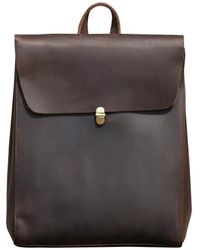 Touri - Handmade Worn Look Genuine Leather Slim Backpack - Lyst