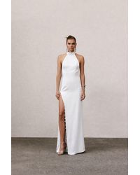NAZLI CEREN - Mallory Long Satin Dress - Lyst