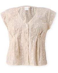 REISTOR - Embroidered Deep V Neck Top - Lyst