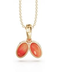 Linda Fiore - You & Me Baby Vermeil Necklace With Carnelian - Lyst