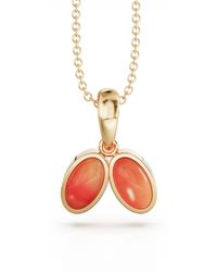 Linda Fiore - You & Me Baby Vermeil Necklace With Carnelian - Lyst
