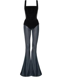 Vestiaire d'un Oiseau Libre - Velvet Corset Jumpsuit - Lyst
