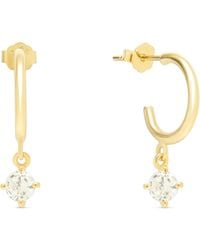 Esterah - Solitaire Drop Hoops - Lyst
