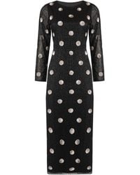 Rose & Nancy - Merrin Polka Dot Hand Beaded Midi Dress - Lyst