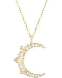 KAMARIA - Large Opal Crescent Moon Necklace - Lyst