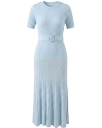 Modenaire - Ribbed Knit Midi Dress Sculpted Pleats - Lyst