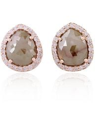 Artisan - Natural Diamond Stud Earrings 18k Rose Gold Jewelry - Lyst