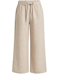 James Lakeland - Neutrals Linen Blend Drawstring Trousers - Lyst