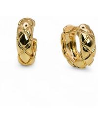 Miss Cecilia - Quilted Huggie Hoop Earrings - Lyst