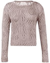 Peraluna - Amy Top Openwork Knitted Blouse - Lyst
