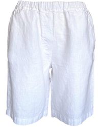 Haris Cotton - Linen Bermuda Shorts With Elastic Waist - Lyst