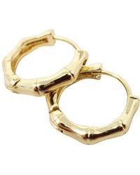 Harfi - Plated Bamboo Everyday Huggie Earrings - Lyst
