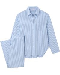 Mamu Dream - Brushed Organic Cotton Jersey Striped Boyfriend-Shirt Pj Set - Lyst
