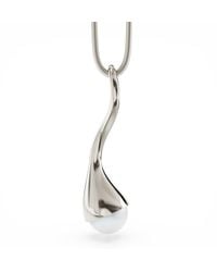 Linda Fiore - Bella Solid Necklace With Large Freshwater Pearl - Lyst