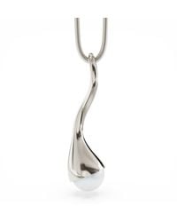 Linda Fiore - Bella Solid Necklace With Large Freshwater Pearl - Lyst