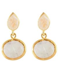 Opium Jewels - Double Droplet Oval Studs - Lyst