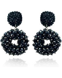 Michael Nash Jewelry - Christine Glass Faceted Bead Clip On Drop Earrings - Lyst