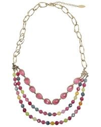 Farra - Opal And Tourmaline Layers Statement Necklace - Lyst