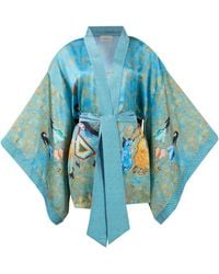Peraluna - Mums And Daughter's Joy Short Satin Kimono - Lyst