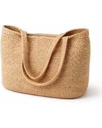 Springmoonatelier - Neutrals Handmade Raffia Oversized Tote Bag – Perfect For Shopping & Beach Days - Lyst