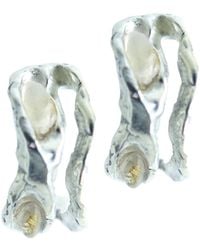 Bio-Trimmings - Neutrals Barba C-Hoop Earrings – - Lyst