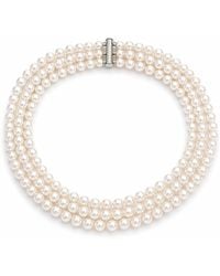 Pearl Code - Pearl Choker – Three Row Bridal Necklace - Lyst