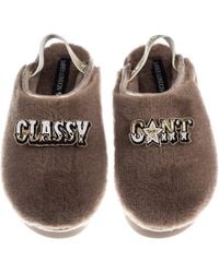 Laines London - Neutrals Flatform Cloud Closed Toe Slippers With Classy Cunt Brooches - Lyst