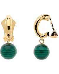 Emma Holland Jewellery - Gold Hoop With Malachite Drop Clip Earrings - Lyst