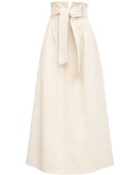Julia Allert - Neutrals Ecru High Waist A-Line Long Skirt With Belt - Lyst
