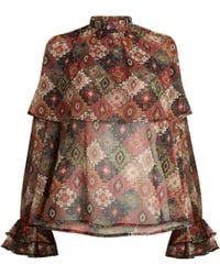 James Lakeland - Birds Eye Ruffle Blouse - Lyst
