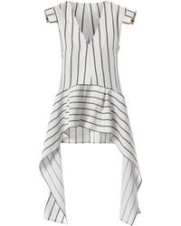 Metamorph - Asymmetric Linen Top On Khaki Stripes - Lyst