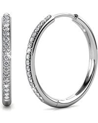 Harfi - Round Hoop Earrings With Certified Austrian Crystals - Lyst