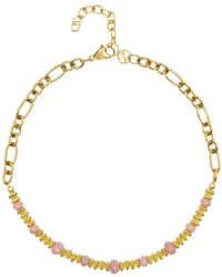Nialaya - Chain Choker With Rose Quartz - Lyst