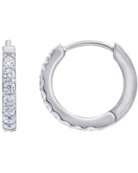 Diamonbliss - Huggies Earrings With Swarovski, Half Carat, Plated - Lyst