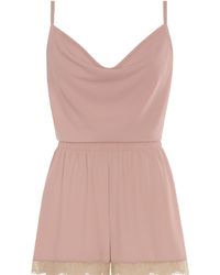Noblesse Oblige - Cactus Rose Lace Romper - Lyst