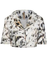 Conquista - Animal Print Crop Jacket - Lyst