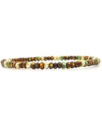 Shar Oke - Cream Three Cut Czech Picasso Beaded Bracelet - Lyst