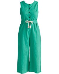 Paisie - Belted Linen Blend Jumpsuit - Lyst