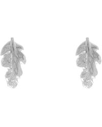Lucy Flint Jewellery Feather Stud Earrings, Sterling Silver - Metallic